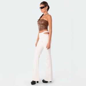 Edikted Kira Cut-Out Flare Jean